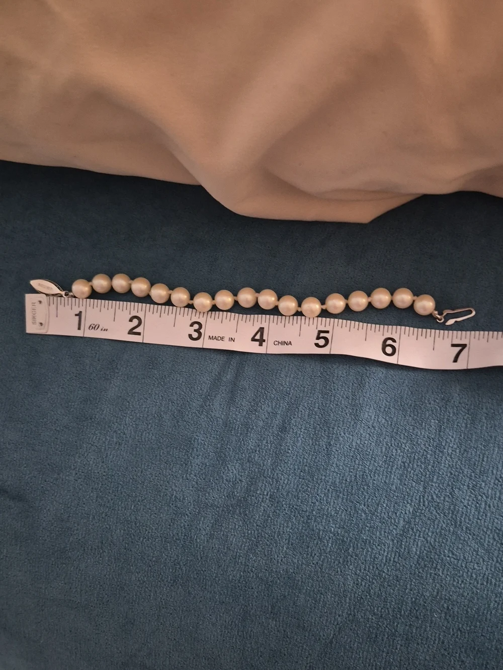 Vintage G Silver 8mm Pearl Hand Knotted German Silver Bracelet Filigree Clasp 7